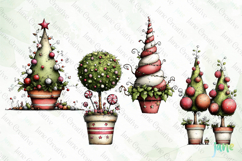 Whimsical Christmas Tree Clipart Product Image 1