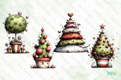 Whimsical Christmas Tree Clipart Product Image 1