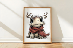 Whimsical Christmas Turtle Clipart Product Image 3