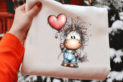 Whimsical Christmas Unicorn Clipart Product Image 2