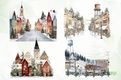 Whimsical Christmas Village Sublimation Product Image 1