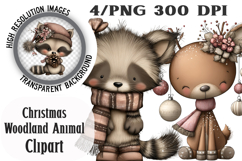 Whimsical Christmas Woodland Animal Clipart Product Image 1