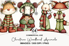 Whimsical Christmas Woodland Animals Clipart Product Image 1