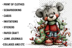 Christmas Woodland Animals Clipart PNG| Whimsical Png Product Image 2