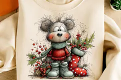 Christmas Woodland Animals Clipart PNG| Whimsical Png Product Image 4