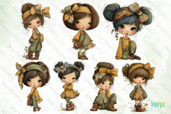 Whimsical Cottagecore Autumn Girls Clipart Bundle Product Image 8