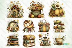 Whimsical Cottagecore Autumn Girls Clipart Bundle Product Image 10