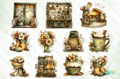 Whimsical Cottagecore Autumn Girls Clipart Bundle Product Image 2