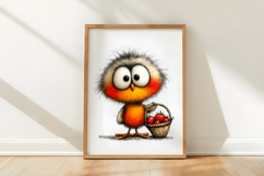 Whimsical Cute Baby Chicken Clipart Product Image 3
