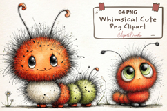 Whimsical Cute Caterpillar PNG Clipart Product Image 1