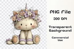 Whimsical Cute Cats Unicorn Clipart Product Image 3