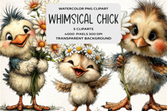 Whimsical Cute Chick Clipart Product Image 1