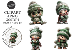 Whimsical Cute Christmas Clipart Product Image 1