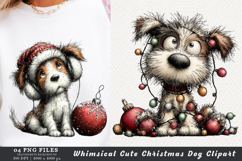 Whimsical Cute Christmas Dog Clipart Product Image 1
