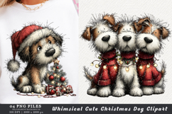 Whimsical Cute Christmas Dog Clipart Product Image 1