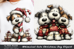 Whimsical Cute Christmas Dog Clipart Product Image 1