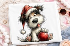 Whimsical Cute Christmas Dog Clipart Product Image 2