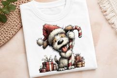 Whimsical Cute Christmas Dog Clipart Product Image 3