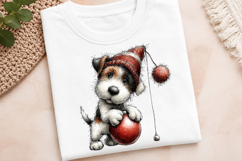Whimsical Cute Christmas Dog Clipart Product Image 3