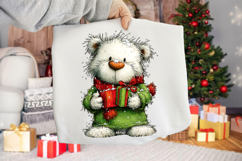 Whimsical Cute Christmas Polar Bear Clipart Product Image 2