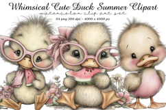 Whimsical Cute Duck Summer Clipart Product Image 1