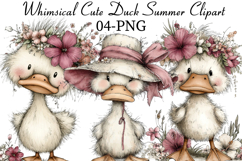Whimsical Cute Duck Summer Clipart Product Image 1