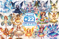 Whimsical Cute Fairy Clipart Bundle | Magical Fairy PNG | Product Image 1