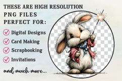 Whimsical Cute Patriotic Bunny Clipart Product Image 2