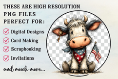 Whimsical Cute Patriotic Cow Clipart Product Image 2