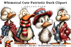 Whimsical Cute Patriotic Duck Clipart Product Image 1