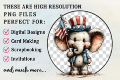 Whimsical Cute Patriotic Elephant Clipart Product Image 2