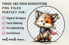 Whimsical Cute Patriotic Fox Clipart Product Image 2