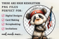 Whimsical Cute Patriotic Panda Clipart Product Image 2