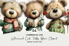 Whimsical Cute Teddy Bear Clipart Product Image 1