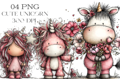 Whimsical Cute Unicorn Clipart Product Image 1