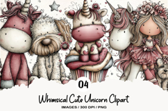 Whimsical Cute Unicorn Clipart PNG Product Image 1