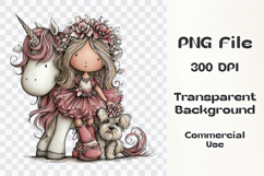 Whimsical Cute Unicorn Clipart PNG Product Image 3