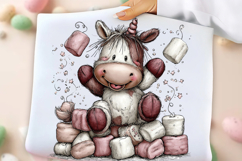 Whimsical Cute Unicorn Cow Clipart Product Image 2