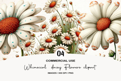 Whimsical daisy Flowers clipart Product Image 1