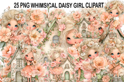 Whimsical Girl Clipart Watercolor png Product Image 1