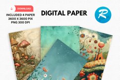 Whimsical Digital Paper, Whimsical Background Product Image 1