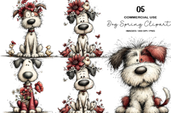 Whimsical Dog Spring Clipart Sublimation Product Image 1