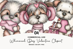 Whimsical Dog Valentine Clipart Product Image 1