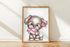 Whimsical Dog Valentine Clipart Product Image 3