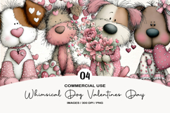 Whimsical Dog Valentines Day Clipart Product Image 1