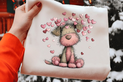 Whimsical Dog Valentines Day Clipart Product Image 2