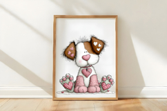 Whimsical Dog Valentines Day Clipart Product Image 3