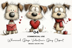 Whimsical Dogs Valentine's Day Clipart Product Image 1