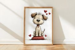 Whimsical Dogs Valentine's Day Clipart Product Image 3