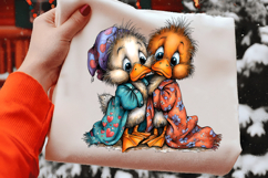 Whimsical Duck Couple Clipart Product Image 2
